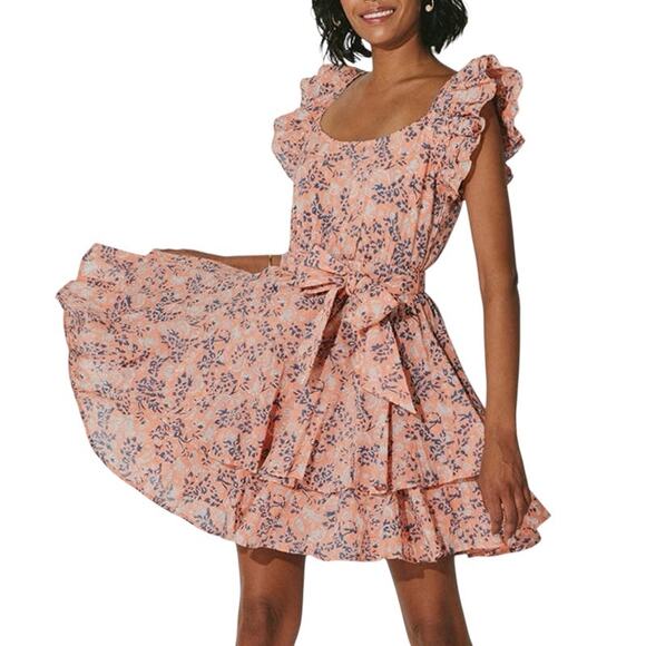 Cleobella Dresses & Skirts - Cleobella Britt Ruffle Mini Dress in Positano Pink Floral Women’s Size Medium